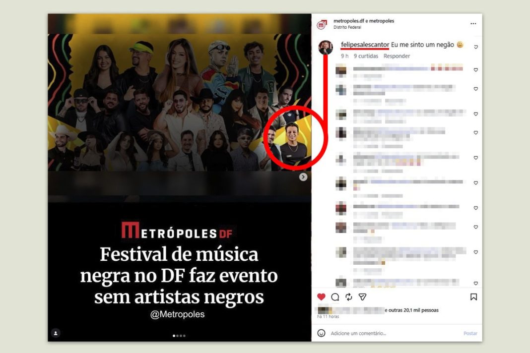 cantor-que-se-apresentou-em-festival-de-musica-negra-debocha:-“me-sinto-negao”