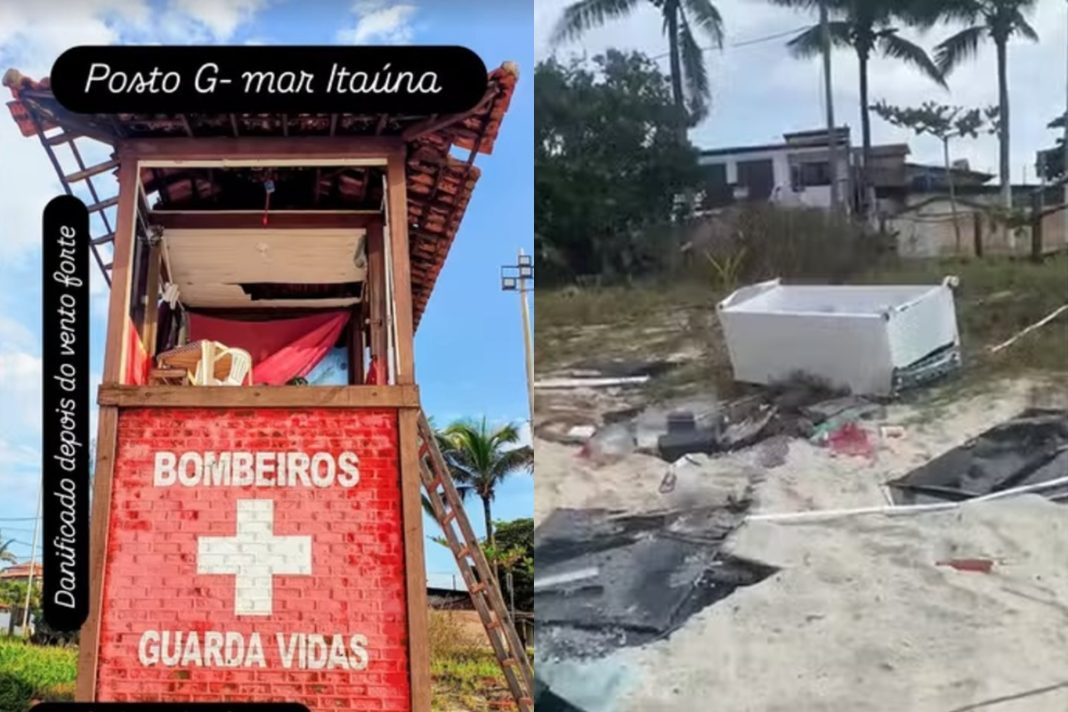 ventania-causa-estragos-e-derruba-geladeira-de-posto-de-guarda-vidas-no-rj